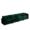 Corduroy Sofamodern Upholstered 4 Seater Corduroy Fabric Sofaoffice Living Room Apartment Comfortable Sofa, Easy To Assemble With 2 Arm Pillows And 4 Throw Pillows Green Corduroy 4 Seat
