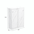 Marble White Shoe Cabient With Sliding Door Have 6 Layers Can Storage At Least30 Pairs Shoes White Particle Board