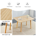 Wood Colored Mdf Desktop With Rubber Wooden Legs, Foldable Computer Desk, Foldable Office Desk, Modern Pu Leather High Backrest Soft Cushion Side Chair With Wood Grain Metal Legs. Zd 1545 C 1162 Wood Seats 6 Rubber Wood