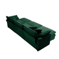 Oversized Modular Cushion Sofa, Portable Ottoman, L Shaped Corner Low Back Deep Seating Spacious Sofa Setfor Home Apartment Living Room Set, Green Corduroy Green Corduroy 3 Seat