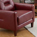 Mavis Leather Chair Red Memory Foam Genuine Leather