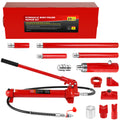 20 Ton Porta Power Kit, Portable Hydraulic Jack With1.43 M Oil Hose, Car Frame Repair Tool With Storage Case For Automotive Red Steel