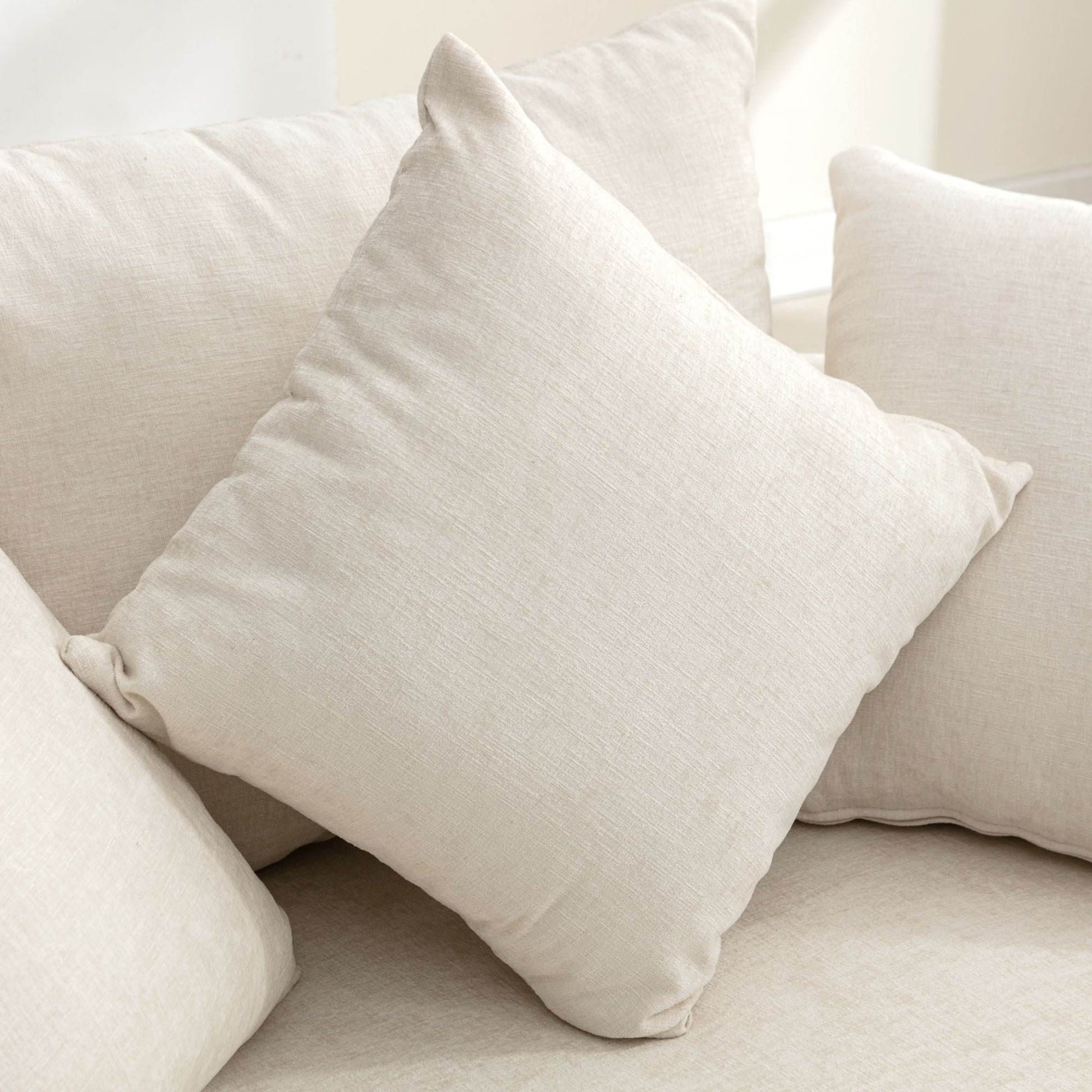 Orisfur. 360 Swivel Accent Barrel Chair With Storage Ottoman & 4 Pillows, Modern Chenille Leisure Chair Round Accent For Living Room, Cream Cream Foam Chenille