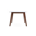 Benton Modern White Top Dining Table Brown,Walnut Brown,White Seats 4 White Dining Room Square Mdf,Solid Wood