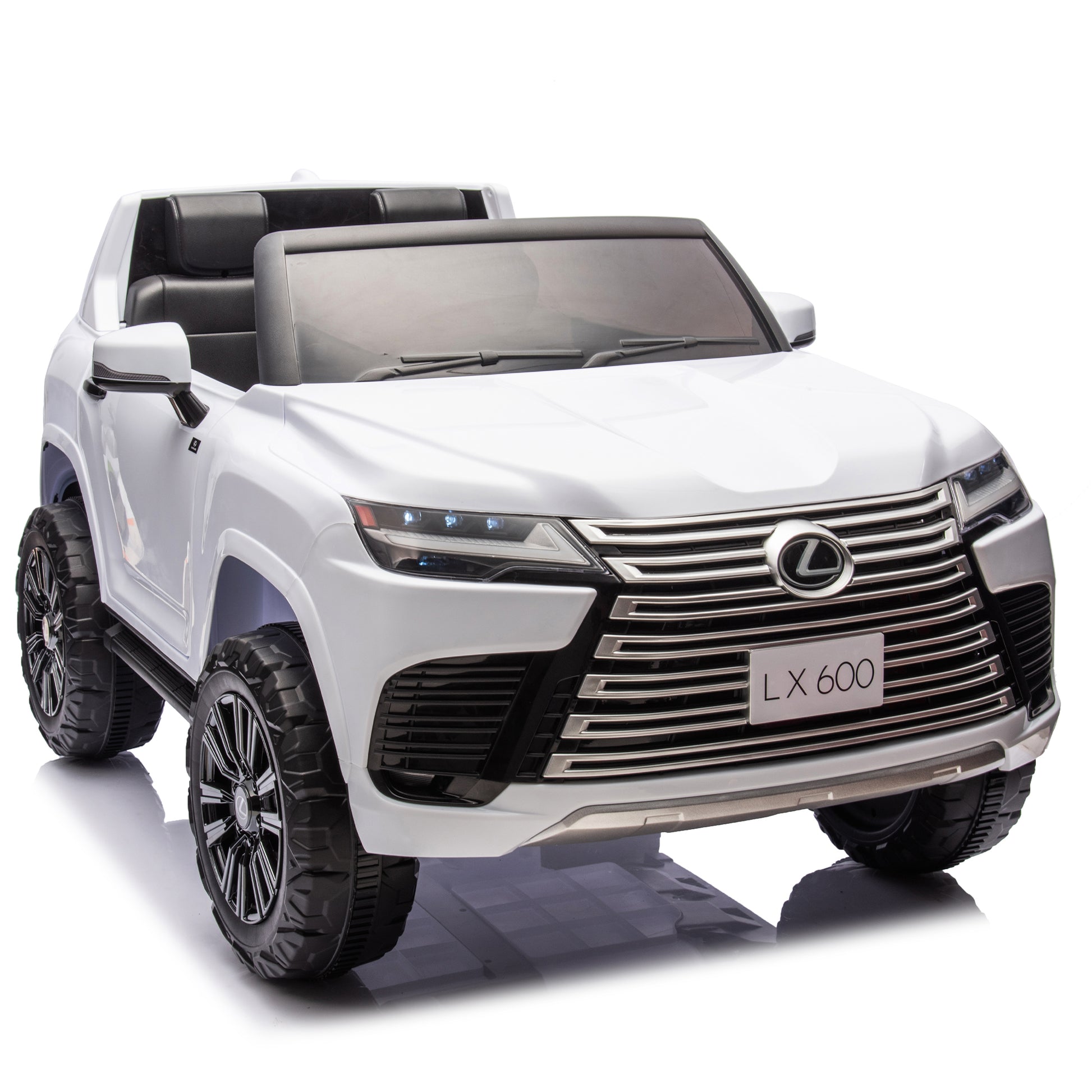 Licensed Lexus Lx600 24V Two Seater Kids Ride On Car W Parents Control,Seat Width 20 Inches,2Wd,Four Wheel Suspension,Bluetooth,Mp3,Music,Adjustable Volume,Power Display,Speeds 1.86 3.11Mph For Kids. White Polypropylene
