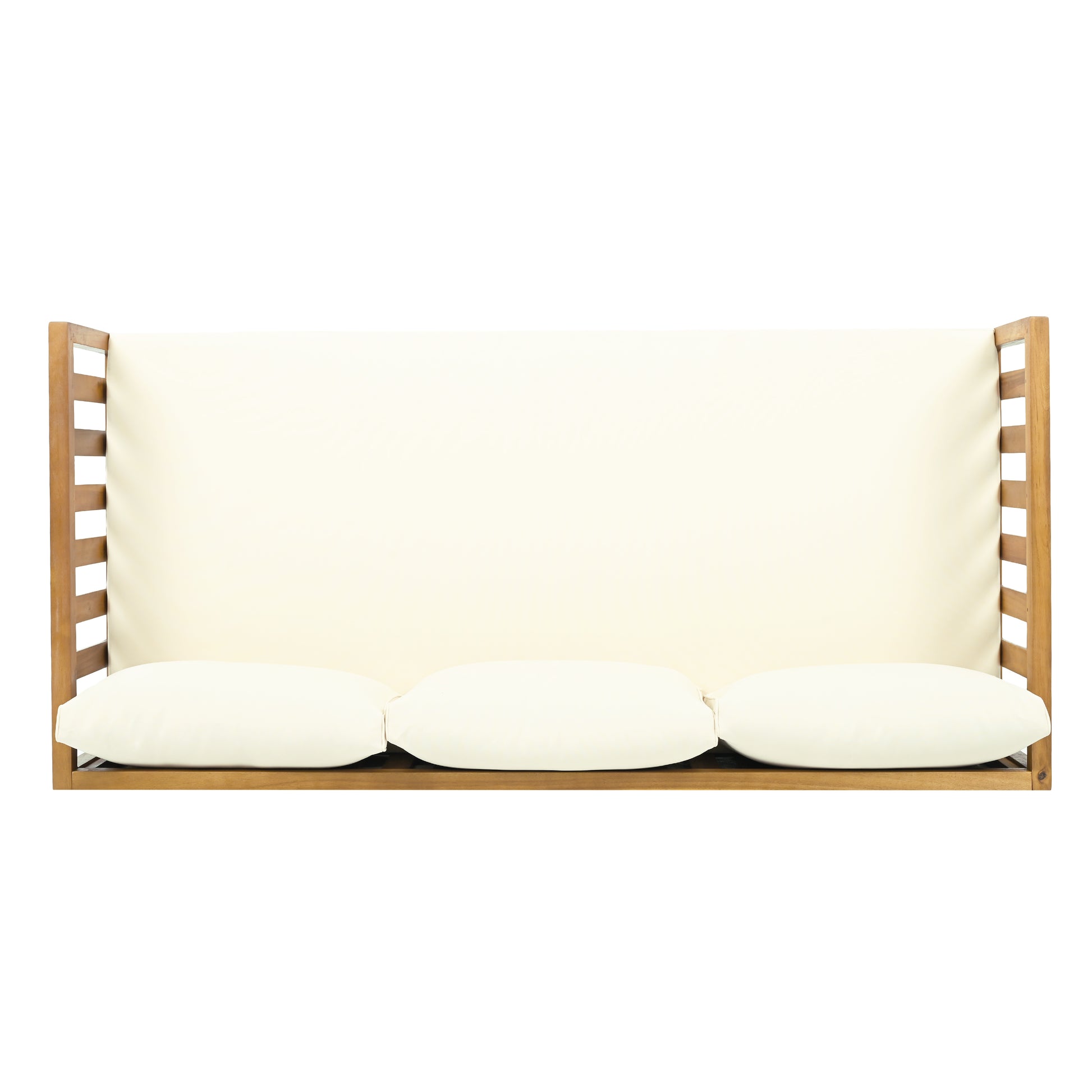 Claremont 3 Seater Daybed Beige Teak Wood Waterproof Fabric