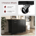 K&K Kitchen Island With Drop Leaf, Kitchen Storage Cart With 3 Tier Pull Out Cabinet Organizer, Internal Storage Rack, Rolling Kitchen Cart On Wheels With Towel Rack, 2 Drawers, For Kitchen, Black Black Brown Kitchen Classic,Farmhouse,Luxury,Modern