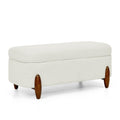 Ottoman Bench With Storage And Seat Cushion, Made Of Looped Gauze Material, Suitable For Bedrooms, Living Rooms, And Entrance Passages Beige 42.5