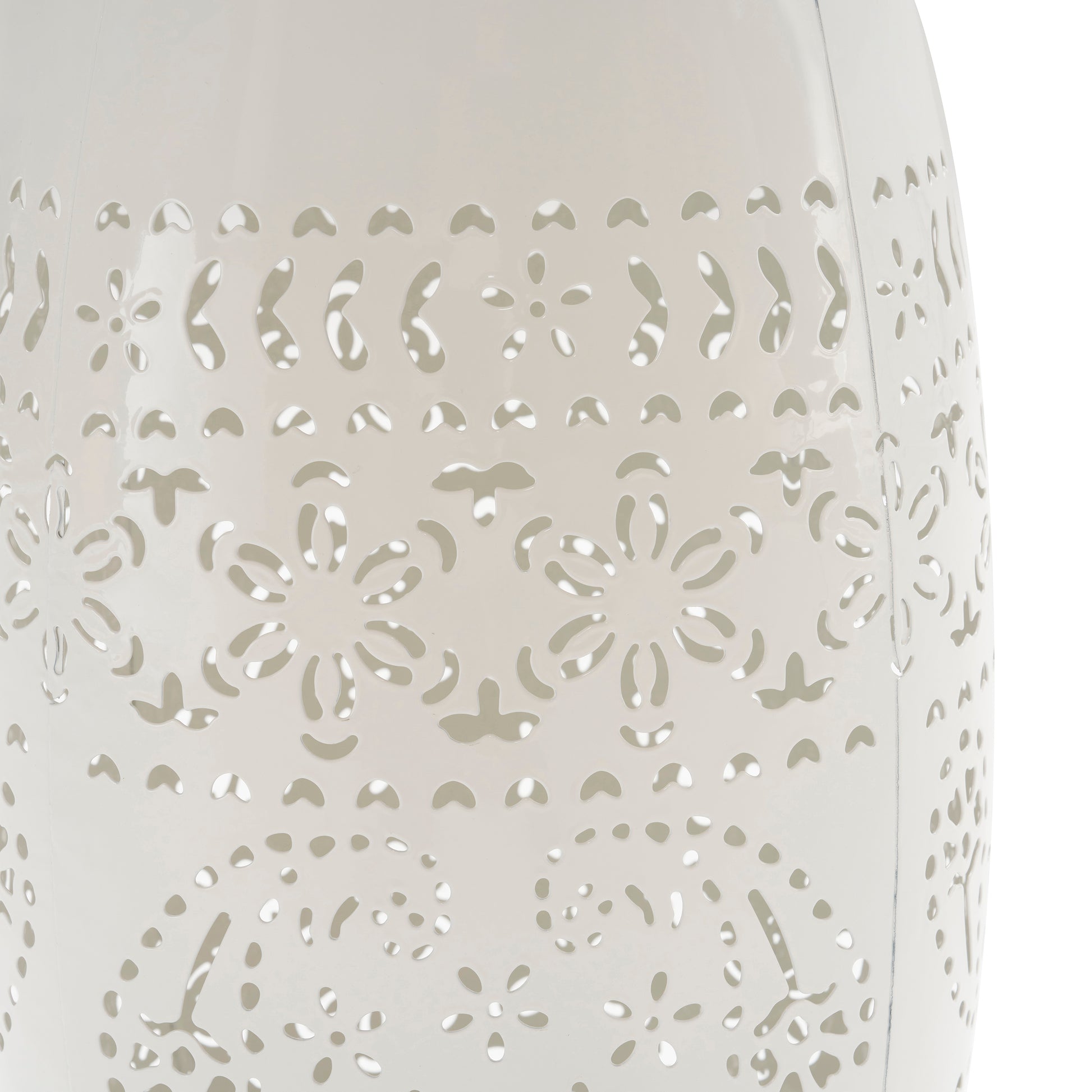 Lilac 12" Side Table White White Ceramic Tile Iron