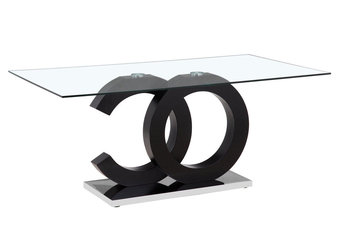 Aston Dining Table Black Mdf Steel