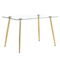 Modern Minimalist Rectangular Glass Dining Table For 4 6 With 0.31