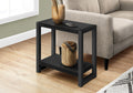 Accent Table, Side, End, Narrow, Small, 2 Tier, Living Room, Bedroom, Black Laminate, Black Metal, Contemporary, Modern Black Particle Board