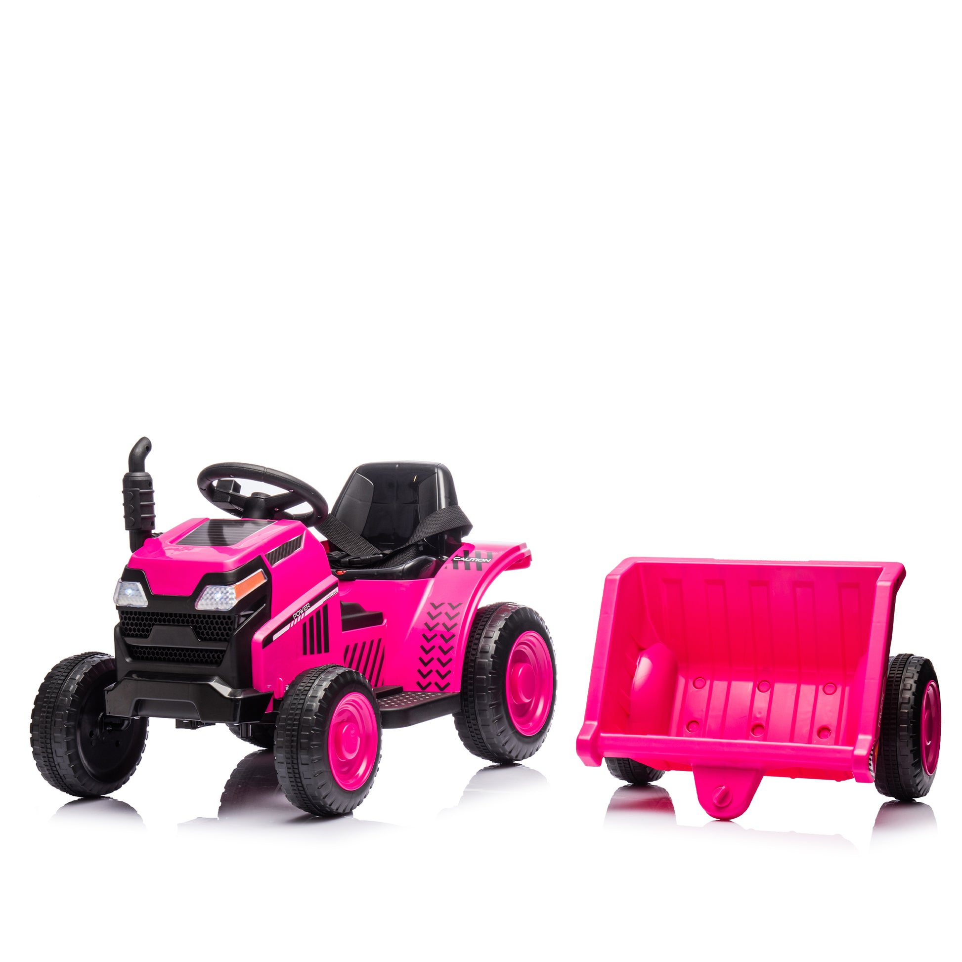 12V Kids Ride On Electric Tractor Black Knight,Kids Ride On Toy.2Wd,Non Skid Tires, Steering Wheel, Foot Pedal,With Removable Storage Tug,Light,Bluetooth,Music,Mp3,Usb,Power Display For Kids Aged 2 3. Rose Red 50 99 Lbs Polypropylene