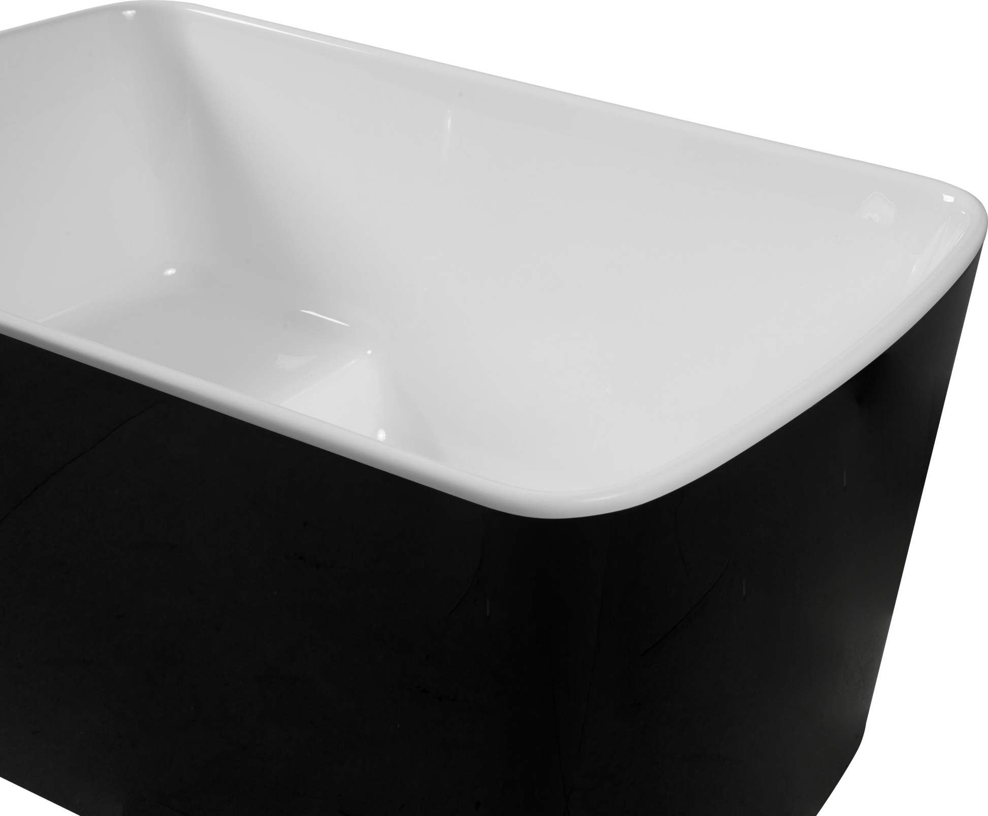 49'' X 28'' Acrylic Freestanding Soaking Bathtub, Square Shape Japanese Soaking Hot Tub, Sit In Design With Chrome Overflow And Drain, Available For Express Delivery, 23Ama 49B Glossy Black Black Freestanding Tubs Acrylic