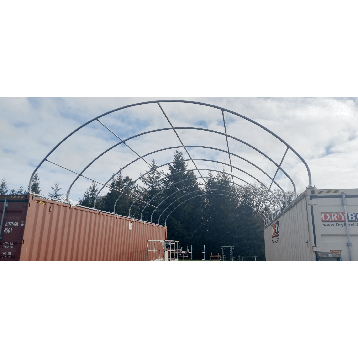 Ping Container Canopy Shelter 20'X40',15 Oz Pvc White Steel