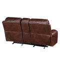 Keily Manual Reclining Glider Loveseat Dark Brown Dark Brown Faux Leather 2 Seat