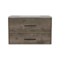 Praga Floating Vanity Sink With 2 Drawers Dark Brown White Dark Brown Bathroom Modern Particle Board