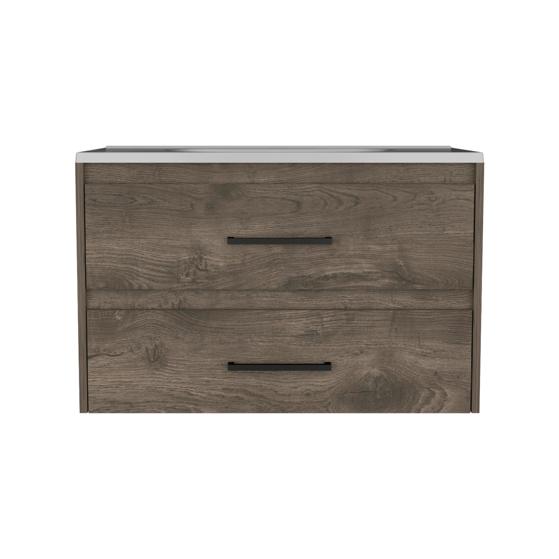 Praga Floating Vanity Sink With 2 Drawers Dark Brown White Dark Brown Bathroom Modern Particle Board