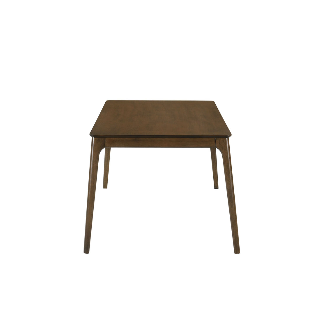 Nick 66 Inch Modern Dining Table, Rubberwood, Angled Legs, Walnut Brown Brown Wood