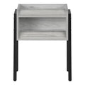 Accent Table, Side, End, Nightstand, Lamp, Living Room, Bedroom, Grey Laminate, Black Metal, Contemporary, Modern Grey Metal