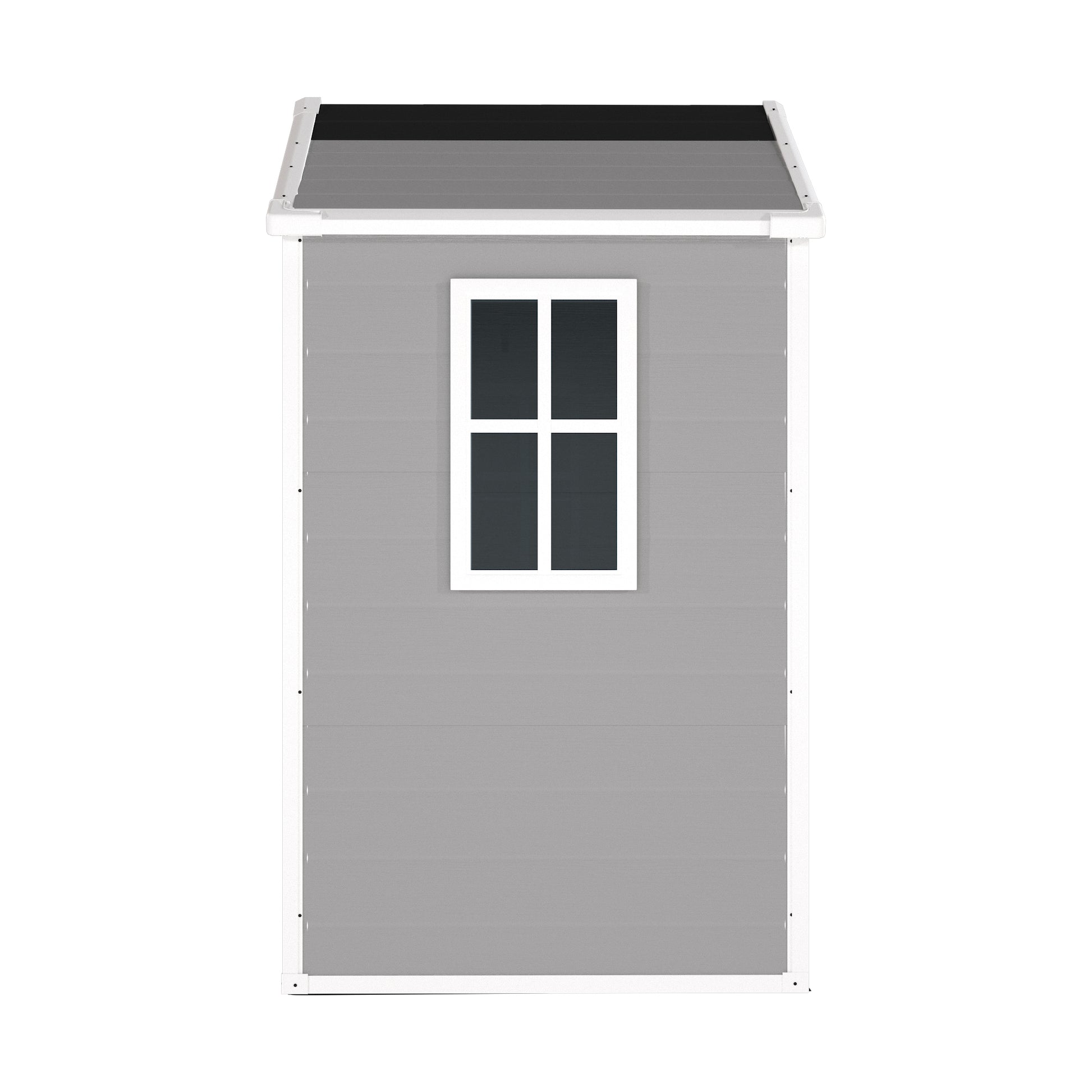 6' X 4.4' Resin Weather Resistant Outdoor Storage Shed With Floor For Garden,Backyard,Pool Tool, Light Grey Gray Polypropylene