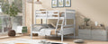 Twin Over Full Bunk Bed With Ladder, Safety Guardrail, Perfect For Bedroom, White Box Spring Not Required Twin White Wood Bedroom Bunk Pine