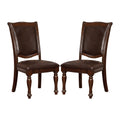 Set Of 2Upholstered Side Chairs In Brown Cherry And Espresso Solid Cherry,Espresso Dining Room Transitional Dining Chairs Set Of 2 Solid Wood Mdf