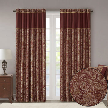 Jacquard Curtain Panel Pair 2 Pcs Window Panels Multicolor Polyester