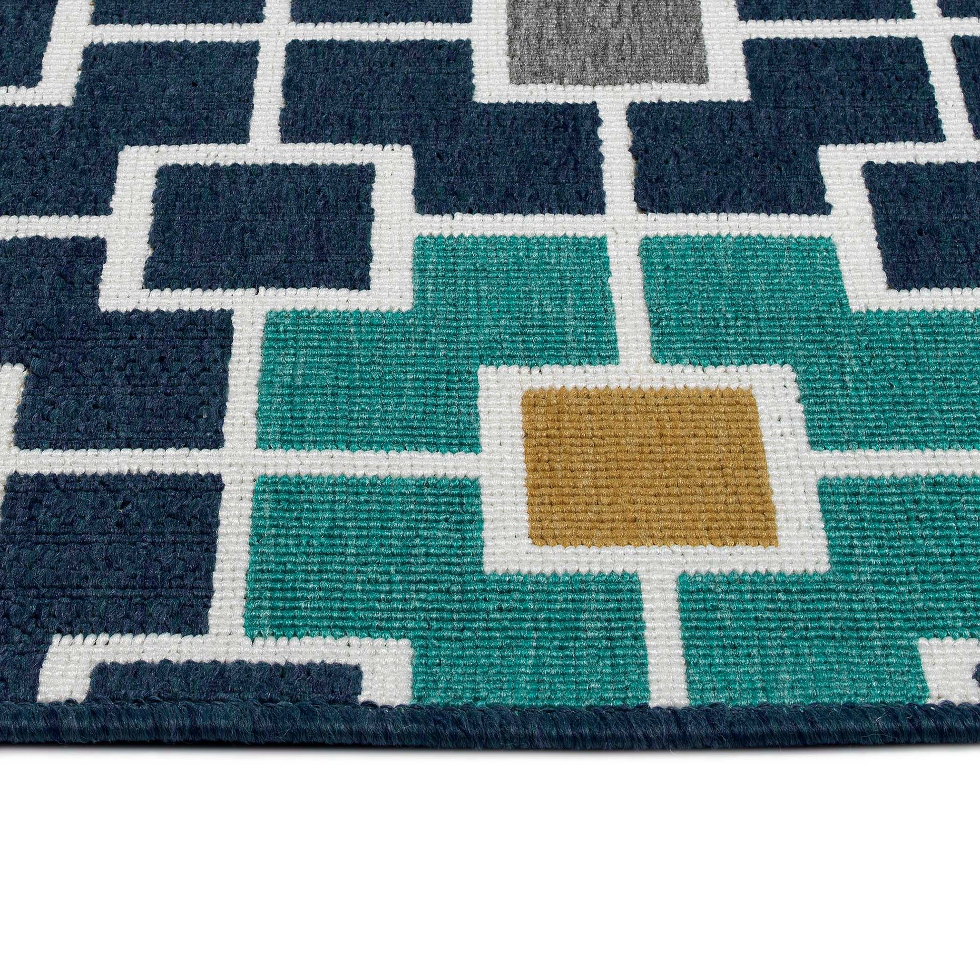 Contemporary, Transitional, Geometric, Nautical, Textured 5' X 7'6" Rectangle Area Rug Navy Polypropylene