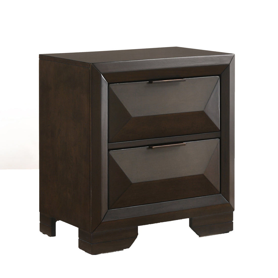 Espresso 2 Drawer Nightstand Espresso Espresso 2 Drawers Bedroom Rectangle Transitional Rubberwood Drawers Espresso Wood