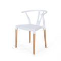 Plastic Dining Chair Set Of 2 White Polypropylene