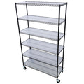 6 Tier 6000Lbs Capacity Nsf Metal Shelf Wire Shelving Unit, Heavy Duty Adjustable Storage Rack With Wheels & Shelf Liners For Commercial Grade Utility Steel Storage Rack, Black 82