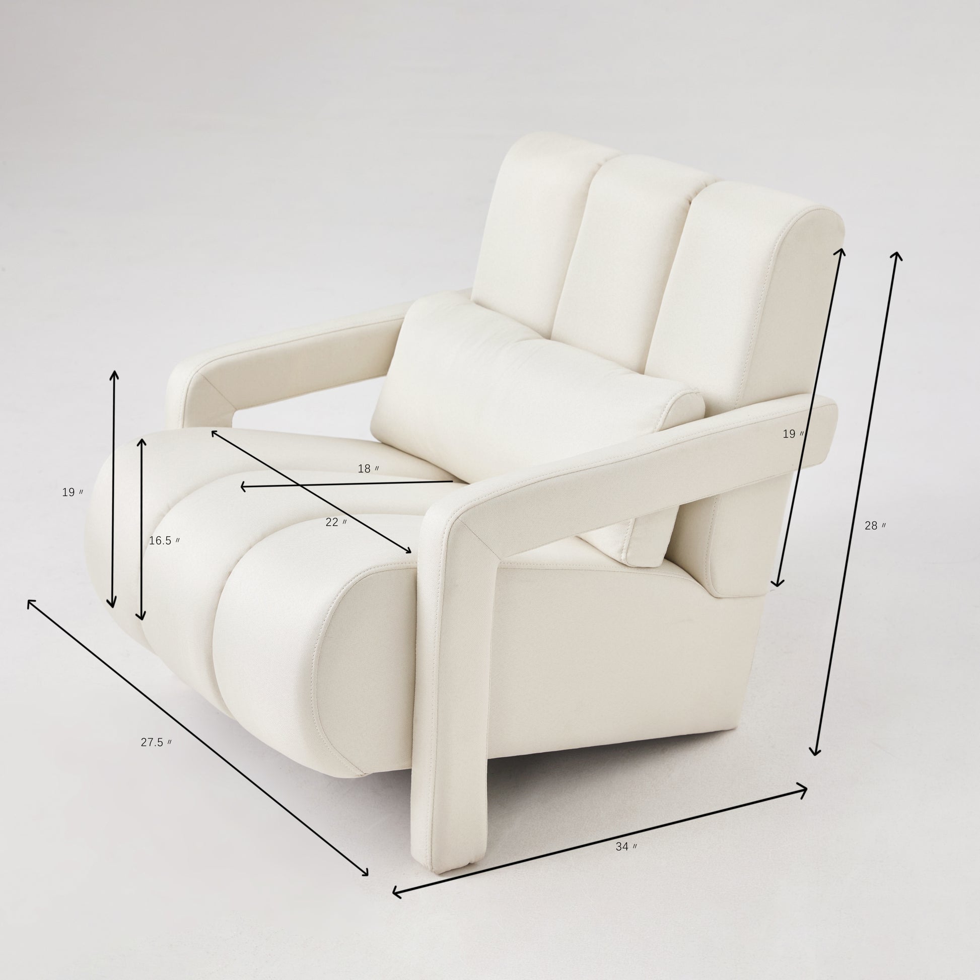 Modern Upholstered Accent Chair, Comfortable Linen Fabric With A Pillow For Living Room,Bedroom. Linen, Beige Beige Primary Living Space Modern Pine Foam Wood Fabric