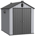 Xwt012 1 6*8Ft Plastic Storage Shed For Backyard Garden Big Spire Tool Storage Black Grey Garden & Outdoor Plastic