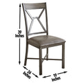 Alamo Pu Side Chair Set Of 2 Gray Dark Gray Wood