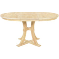 5 Piece Rustic Round Pedestal Extendable Dining Table Set With 15.7