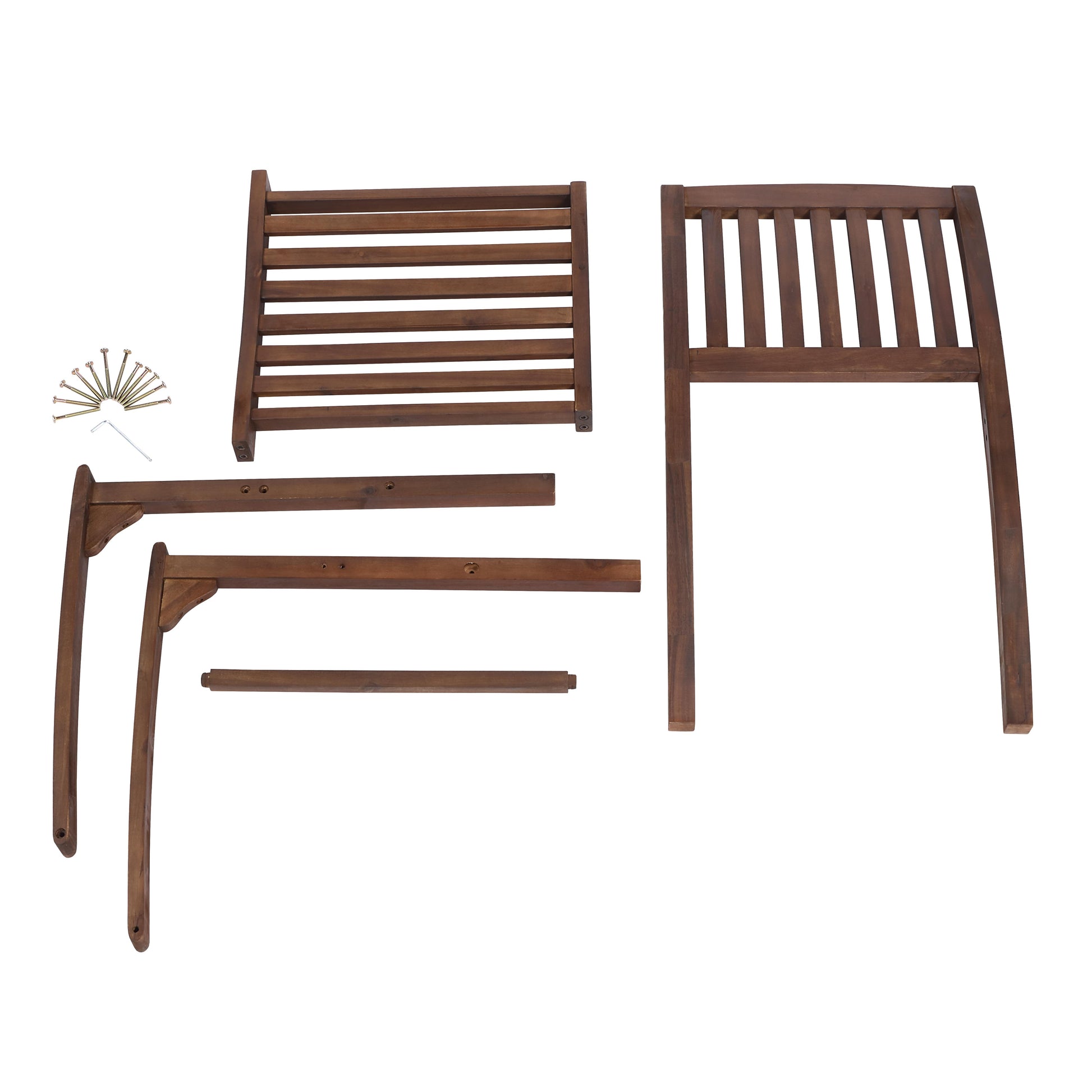 Patio Dining Chair Set Of 2, Solid Wood Indoor Outdoor Furniture Brown Brown Acacia Wood