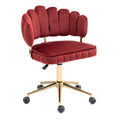 Coolmore Velvet Home Office Desk Chair, Modern Cute Computer Chair, Wheels Swivel Height Adjustable Swivel Task Chair For Home Office Wine Red Velvet Wine Red Primary Living Space Foam Velvet