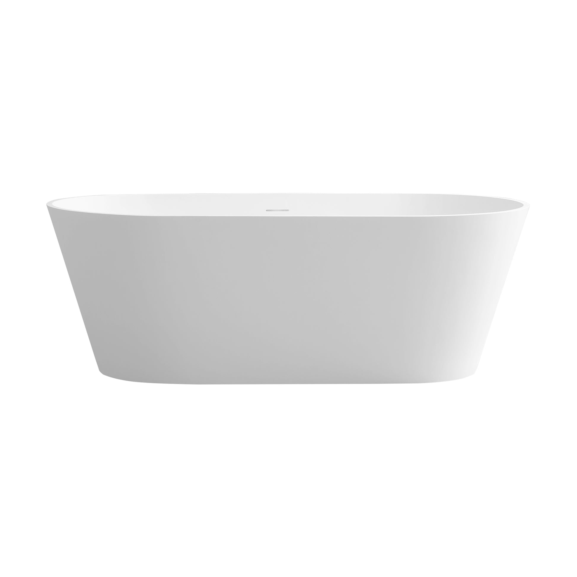 63" Solid Surface Soaking Bathtub Matte White Freestanding Tubs Matte 61 69 In Center Front Solid Surface