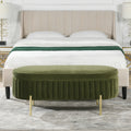 Chloe Modern Glam Storage Bench, Olive Green Performance Velvet Olive Green Foam Velvet