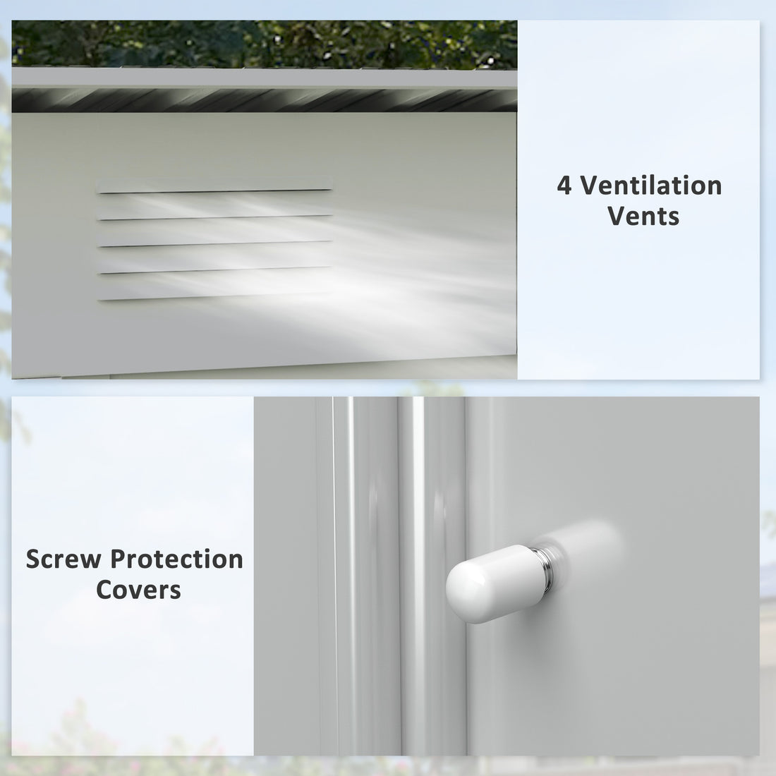 Outsunny 7' X 4' Metal Lean To Garden Shed, Outdoor Storage Shed, Garden Tool House With Double Sliding Doors, 2 Air Vents For Backyard, Patio, Lawn, Gray Grey Steel