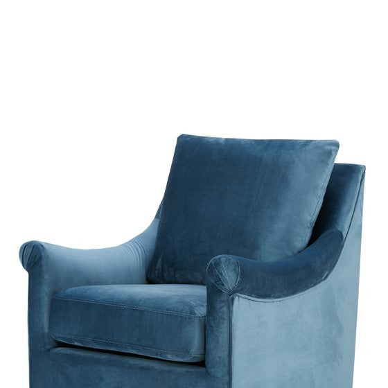 Deanna Swivel Chair Blue Solid Wood