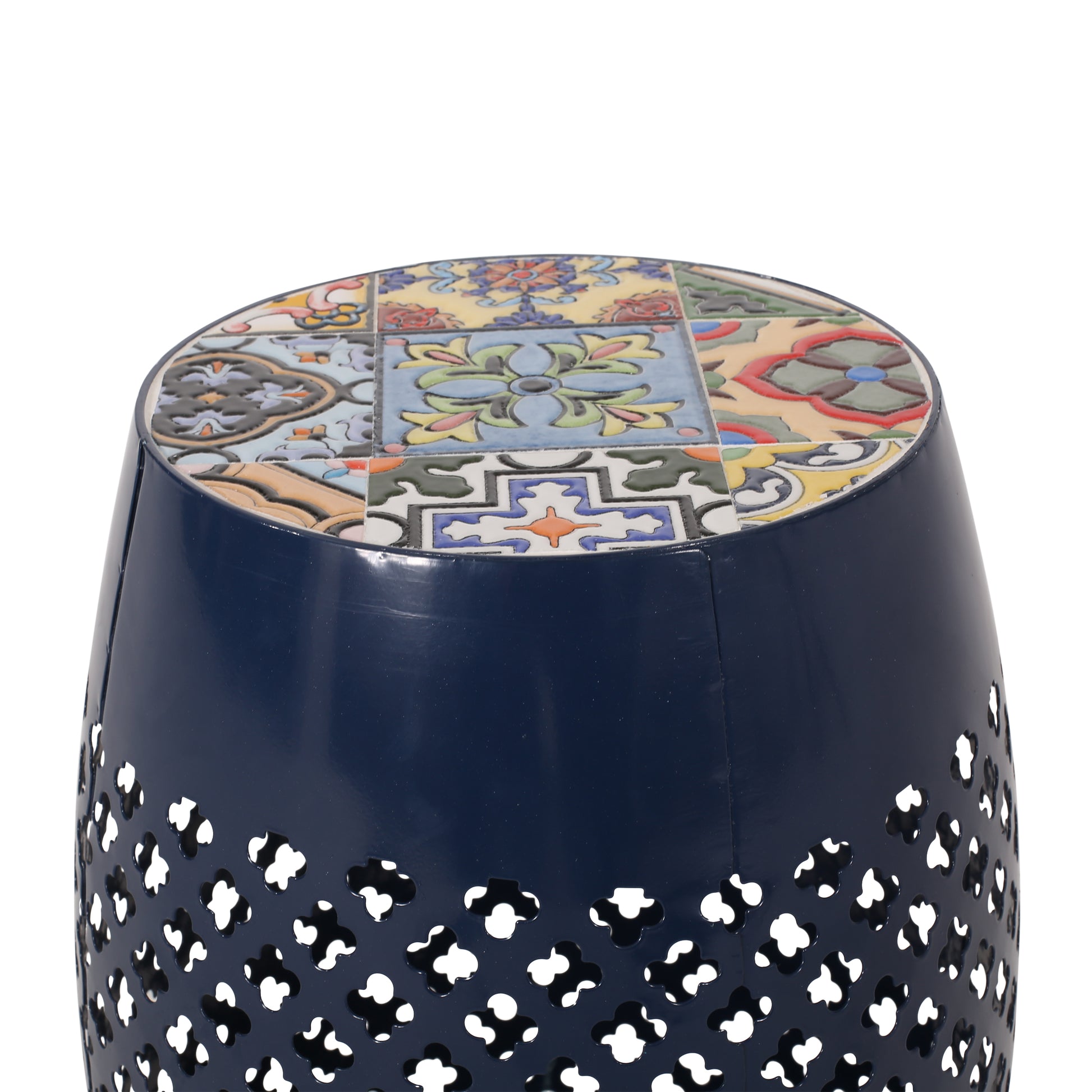 Roswell Side Table - Dark Blue Iron