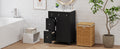 24 Inch Bathroom Vanity Cabinet With Ceramic Sink, 2 Drawers, 1 Door Black Bathroom Solid Wood Mdf