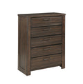 Rustic Dark Brown Finish Bedroom Furniture 1Pc Chest Of 5 Drawers Planked Framing Wooden Storage Chest Dark Brown Bedroom Rustic Wood