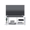 Goodwood Minimalistic Tv Stand For 65 Inch Tv With 5 Open Shelves White Primary Living Space 60 69 Inches 60 69 Inches Modern 65 Inches Particle Board