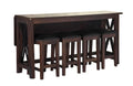 Dark Brown Finished Drop Leaf Table W 4 Stools Wood Dark Brown Seats 4 Wood 72 Inches Transitional Rectangular Solid Wood Mdf