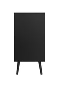 4 Door Cabinet, Sideboard Accent Cabinet, Storage Cabinet For Living Room, Hallway Entryway Kitchen Black Mdf