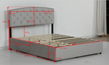 Queen Size Storage Platform Bed With 2 Big Drawers, Plush Velvet Bed With Trundle, Easy Assembly, For Bedroom, Apartment, Guest Room, Light Grey Box Spring Not Required Queen Light Grey Wood Bedroom Bed Frame Velvet Velvet