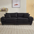 Corduroy Sofa Sleeper Couch Loveseat Sofa With Pillows Comfy Upholstered Deep Seat Sofa For Bedroom,Living Room,Apartment,Office,Dorm Black Corduroy Black Foam Upholstered 2 Seat